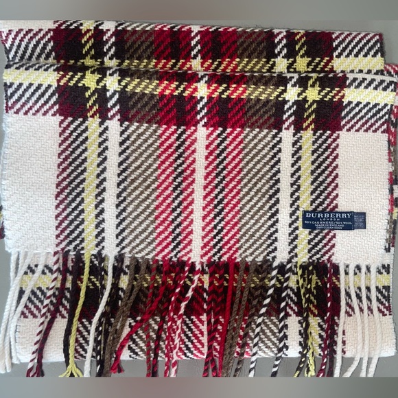 BURBERRY CASHMERE AND WOOL GIANT MULTI-COLOUR PLAID SCARF/SHAWL LARGE 15" X 76" - Picture 1 of 7